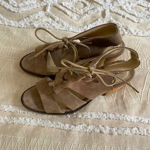 Beige Suede Sandals